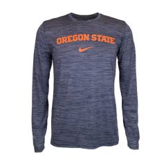 Men's Nike Marled Black Long Sleeve Tee with Oregon State