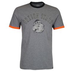 Men's Grey Ringer Tee with Oregon State and Benny