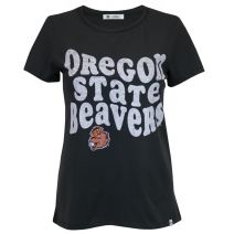 Women's Black Short Sleeve Oregon State Beavers Tee with Benny