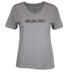 Women's Champion Grey V-Neck Tee with Oregon State