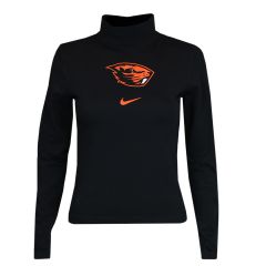Women's Nike Black Essential Mock Neck Top with Beaver