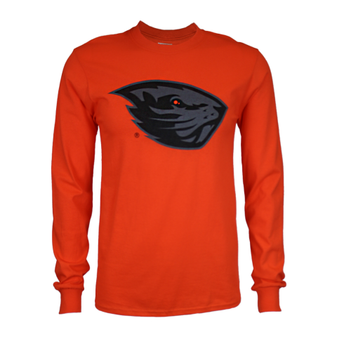 Value Orange Long Sleeve Tee with Grey Beaver