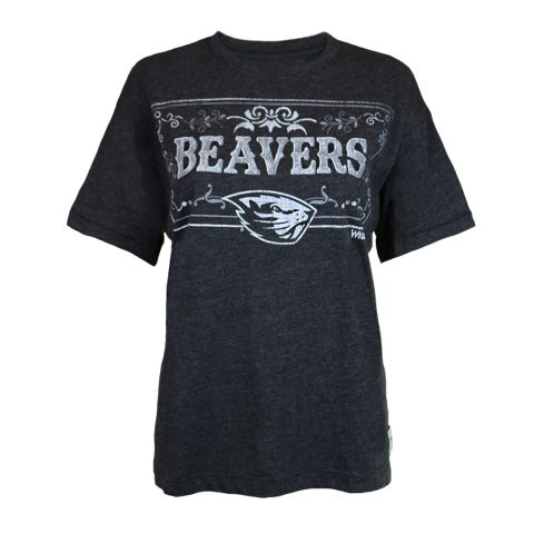 Women's Black Heather Short Sleeve Beavers Tee