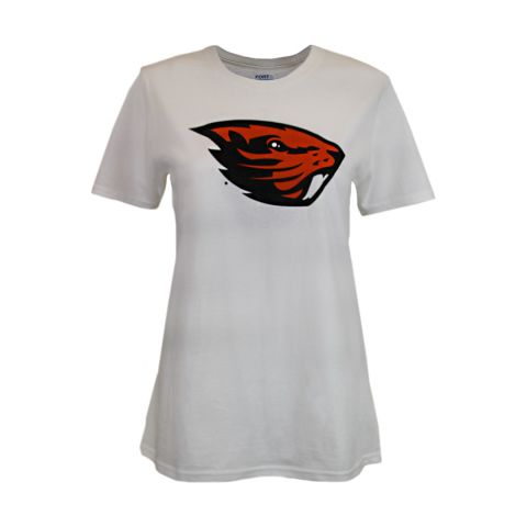 Value Women's White Short Sleeve Beaver Tee