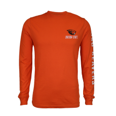 Men's Champion Orange Long Sleeve Shirt with Beaver