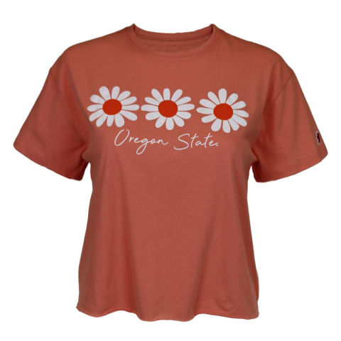 Women's Apricot Cropped Tee with Oregon State