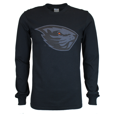 Value Black Long Sleeve Tee with Grey Beaver