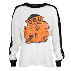 Women's White Long Sleeve Tee with Benny