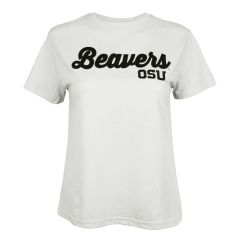 Women's Champion White Core Tee with Beavers