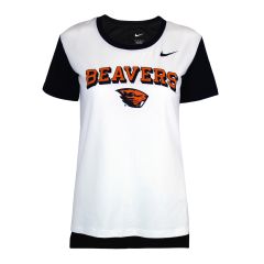 Women's Nike White and Black Beavers Tee