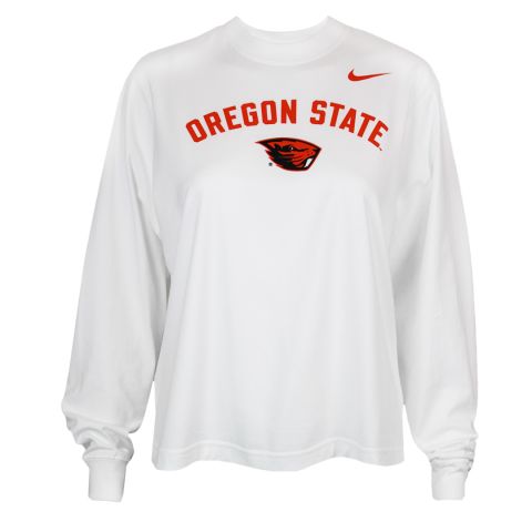 Women's Nike White Oregon State Long Sleeve