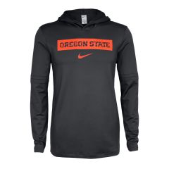 Men's Nike Grey Team Issue Oregon State Hoodie Tee