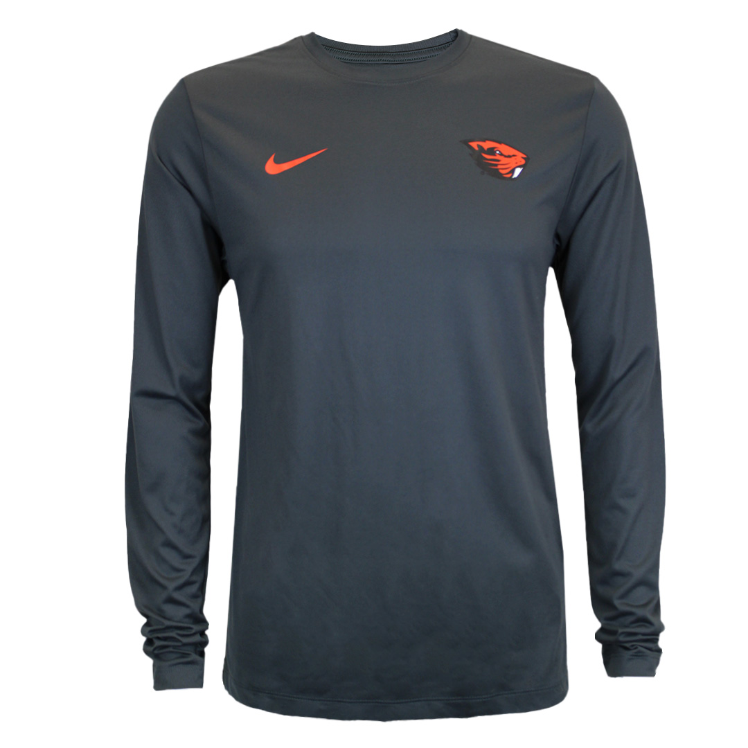 Grey Long Sleeve Beaver Tee - OSU Beaver Store