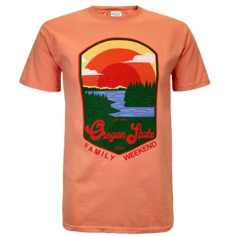 Unisex Tangerine Oregon State Family Weekend Tee