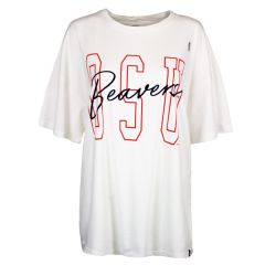 Women's White Oversized Block OSU Tee