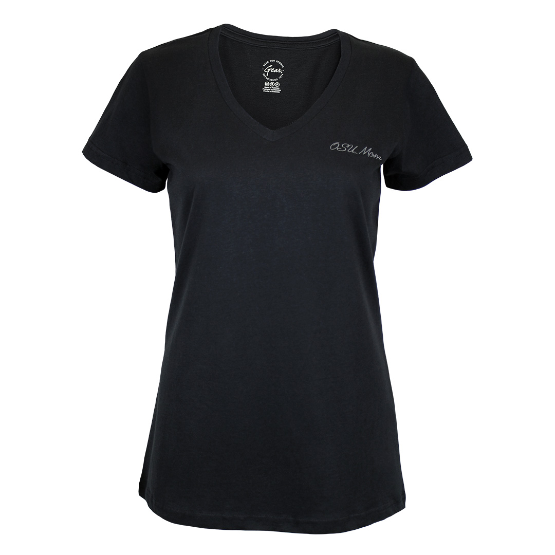 Women's Black OSU Mom V-Neck - OSU Beaver Store