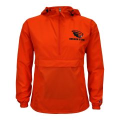 Men's Champion Orange Oregon State Half-Zip Jacket