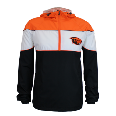 Men's Tri-Color Half-Zip with Hooded Jacket with Beaver