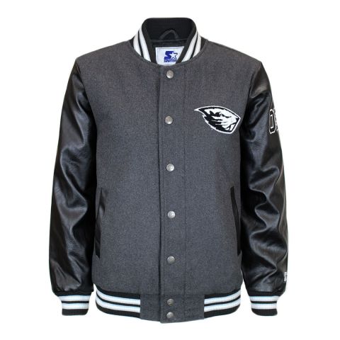 Men's Charcoal and Black Starter Varsity Beavers Jacket