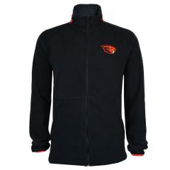 Men's Black Columbia Fleece Jacket with Beaver