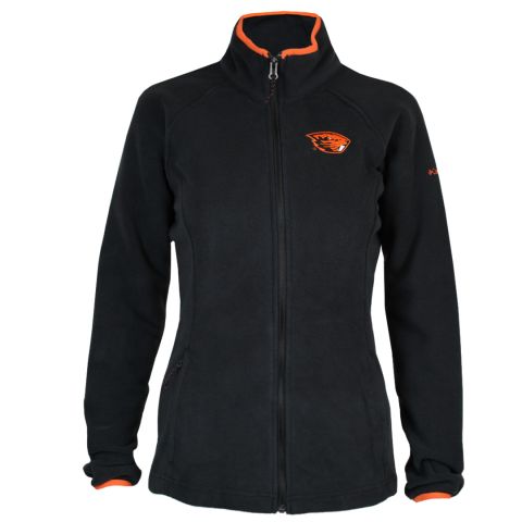 Women's Black Columbia Fleece Jacket with Beaver