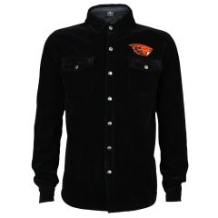 Men's Black Beaver Corduroy Snap Jacket