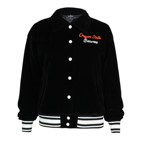 Women's Black Corduroy Oregon State Bomber Jacket