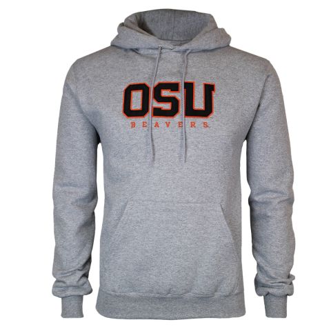 Unisex Champion Heather Grey Hoodie with OSU Beavers