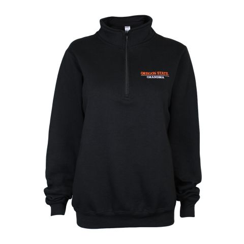 Women's Black Oregon State Grandma Quarter-Zip