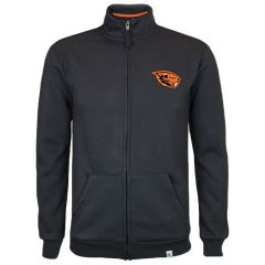 Men's Dark Grey Full-Zip Sweatshirt with Beaver