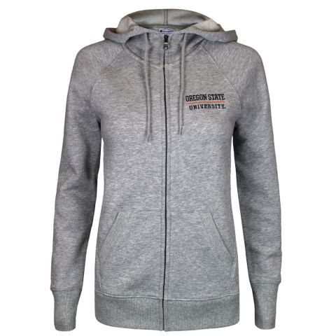 Women's Champion Grey Full-Zip Oregon State Hoodie