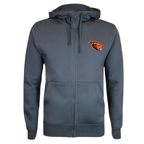 Men's Nike Dark Grey Full-Zip Club Hoodie with Beaver