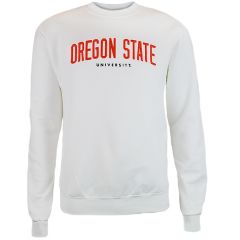 Unisex White Champion Crew with 3D Oregon State University