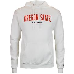 Unisex White Champion Hoodie with 3D Oregon State University