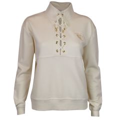 Women's Cream Lace Up Top with Beaver