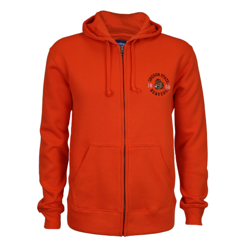 Men's Orange Oregon State Full-Zip Hoodie with Benny