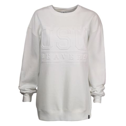 Women's White Vintage OSU Fleece Crew