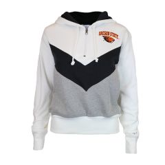 Women's Champion White Color Block Quarter Zip Beaver Hoodie