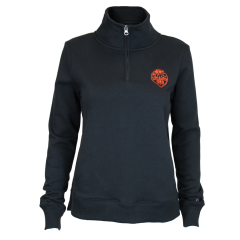 Women's Black Quarter-Zip with University Crest