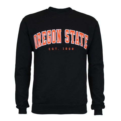 Men's Champion Black Fleece Crew with Oregon State