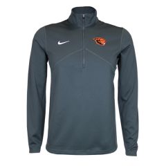 Men's Nike Grey Dri-Fit Quarter-Zip with Beaver