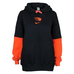 Women's Nike Black Hoodie with Orange Sleeves