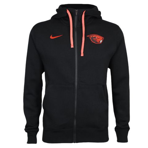 Men's Nike Black Full-Zip Beavers Hoodie