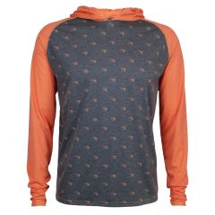 Men's Orange and Grey Raglan Hoodie Tee