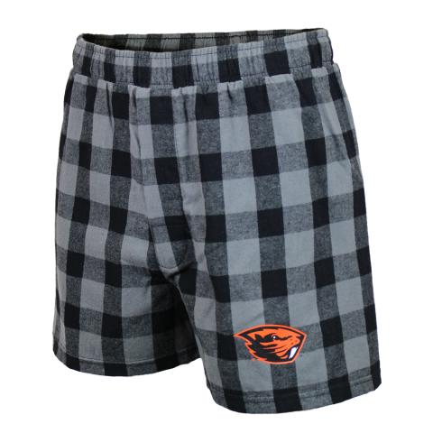 Men's Black Plaid Flannel Shorts