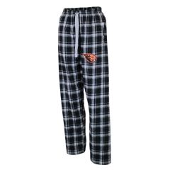 Women's Black Plaid Pajama Pants with Beaver