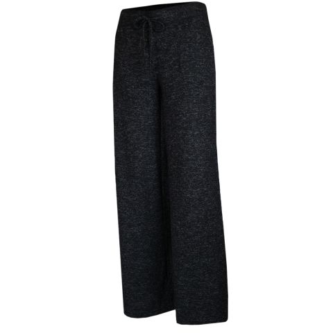 Women's Black Marled Wide Leg Beaver Lounge Pants