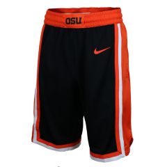 Men's Nike Black and Orange Replica Basketball Shorts