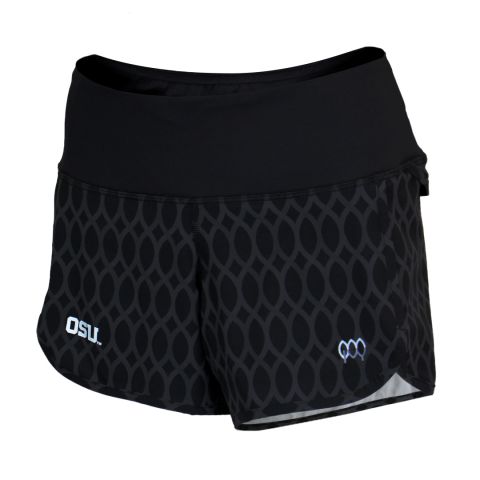 Women's Black Twist Pattern Shorts With OSU