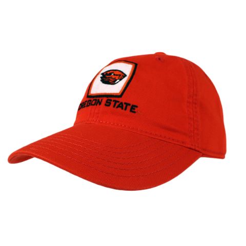 Orange Oregon State Adjustable Hat with Beaver